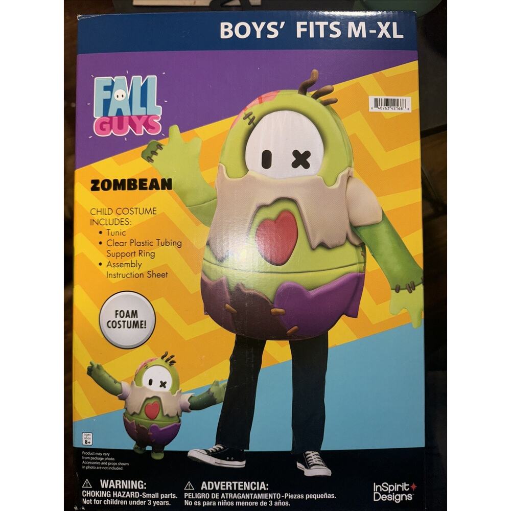 Fall Guys RARE Zombean Zombie Bean Childs Boys Halloween Costume Size M-XL NEW
